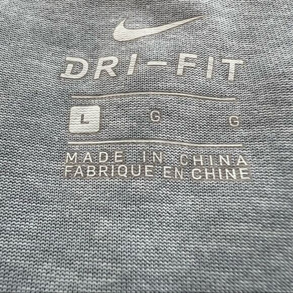 Nike Dry-Fit Golf Athletic Short Sleeve Gray Sport Tee Size L - Picture 4 of 7